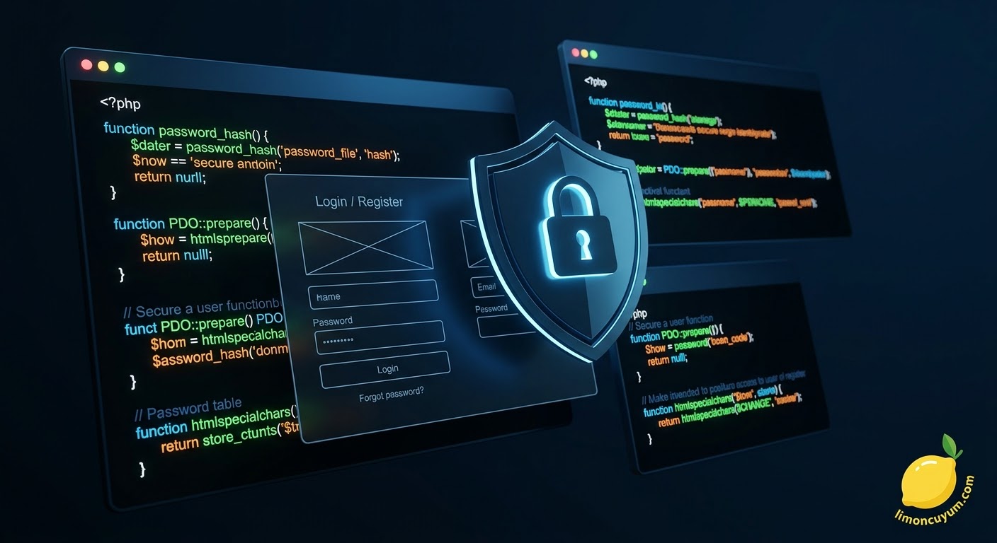 Sıfırdan Güvenli Bir Üyelik (Login/Register) Sistemi PHP ile Nasıl Kodlanır? kapak görseli