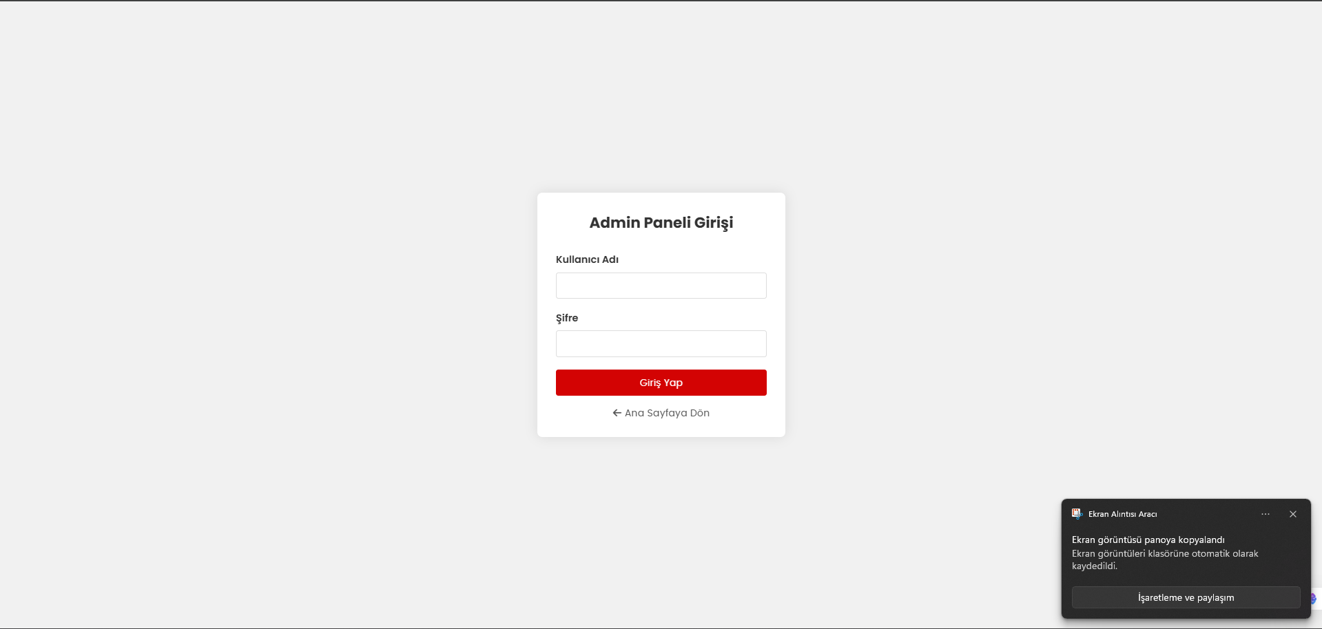 Ücretsiz Portfolyo Scripti Admin Panelli