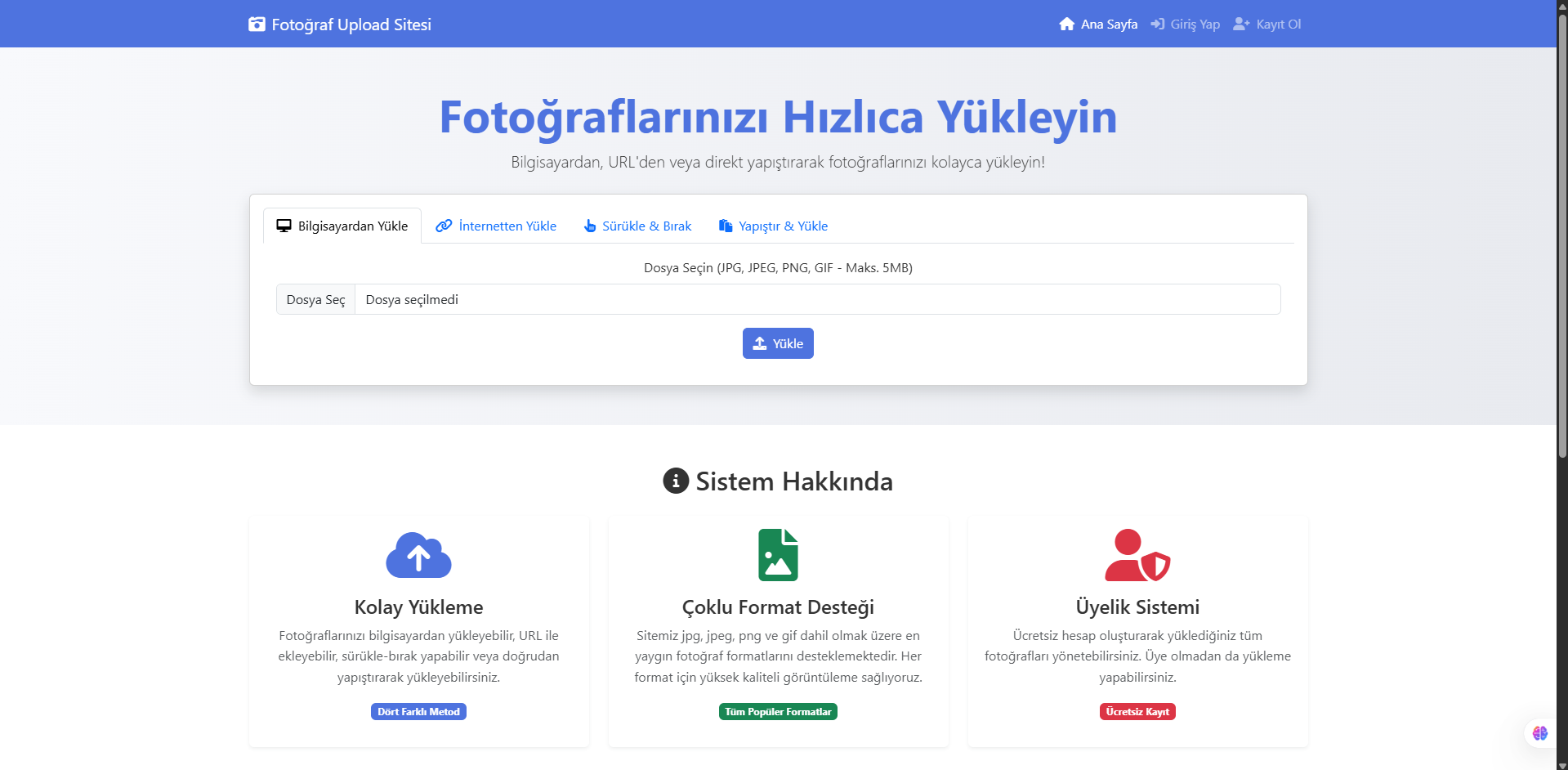 FotoUpload - Fotoğraf Upload Ücretsiz Script