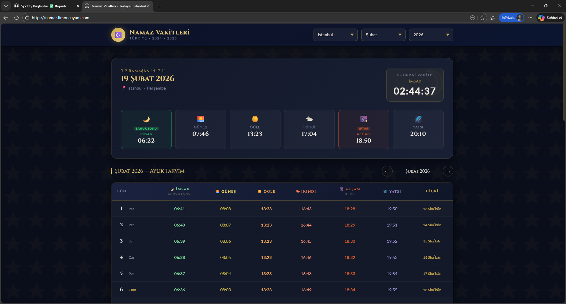 Ücretsiz Namaz Vakitleri Scripti Ramazan’a Özel proje görseli