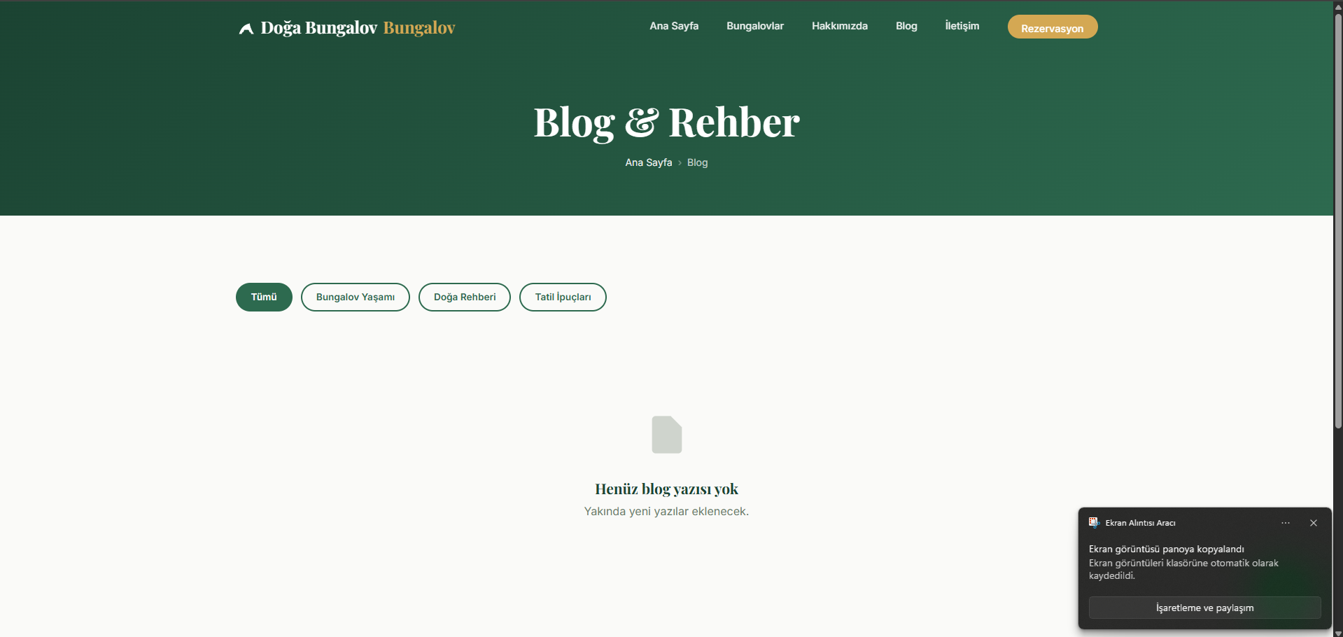 Gelişmiş PHP Bungalov Kiralama