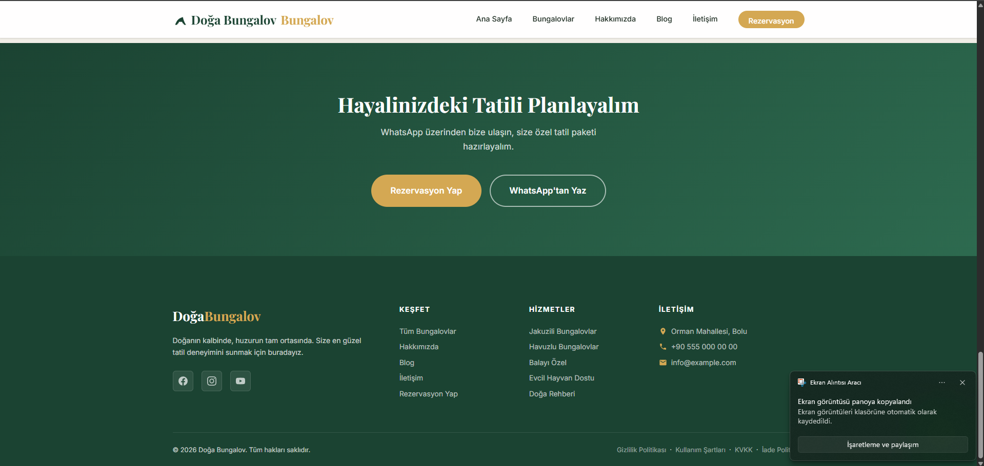 Gelişmiş PHP Bungalov Kiralama