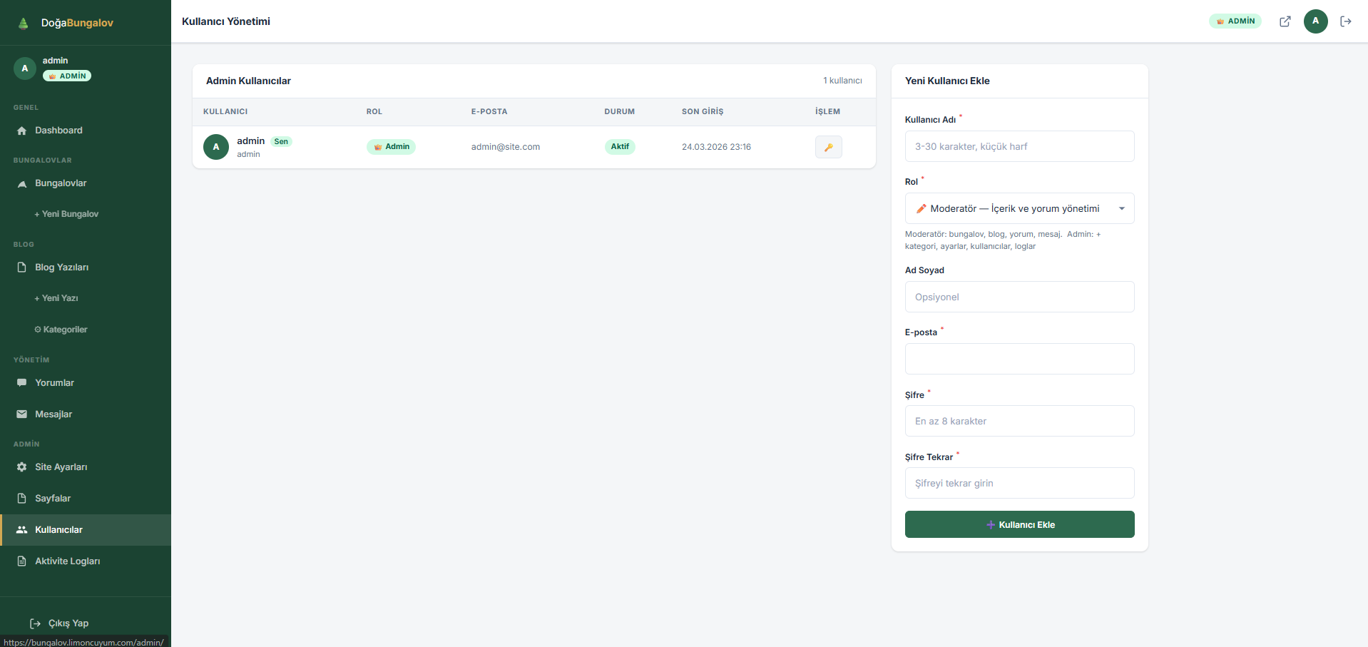 Gelişmiş PHP Bungalov Kiralama