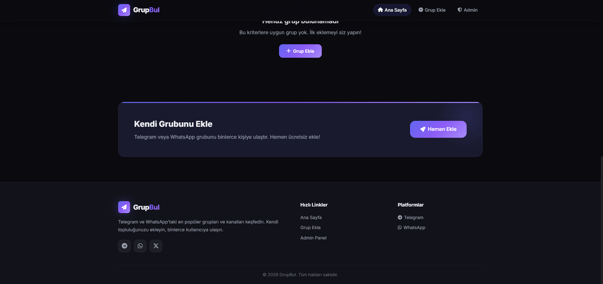 GrupBul: Yeni Nesil Telegram & WhatsApp Grup Keşif Platformu